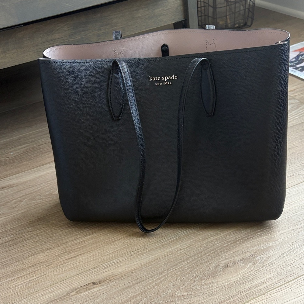 kate spade Black Tote with Blush Interior